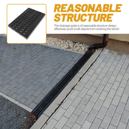 TOVINANNA Outdoor Drain Grate, Plastic, Square Drain Grate, Rainwater, 20 x 30 cm Drain Grate Drain Grate Drain Pipes Fittings