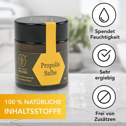 Nordbienchen® Propolis Ointment 30g - From our own beekeeping – Natural propolis cream for skin irritations, acne, neurodermatitis, herpes, warts – Beeswax ointment without additives