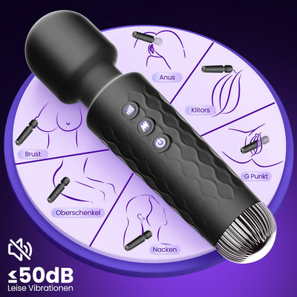 Gobeken Vibrator Vibration for women, Dildo with 10 vibration intensities, Sex toy for women couples 20 vibration frequencies, Vibrator sets for women clitoris massager, Massage Black