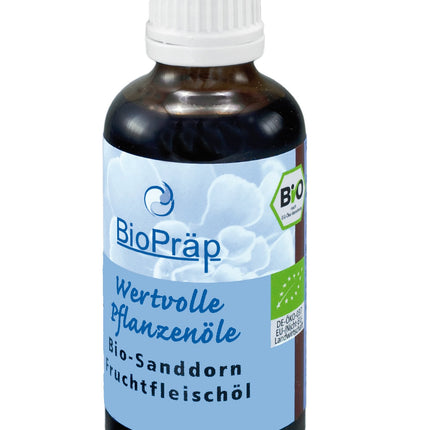BioPräp ORGANIC Sea Buckthorn Oil from the Pulp | 50 ml | vegan and organic | cold-pressed | produced in Germany | certified production