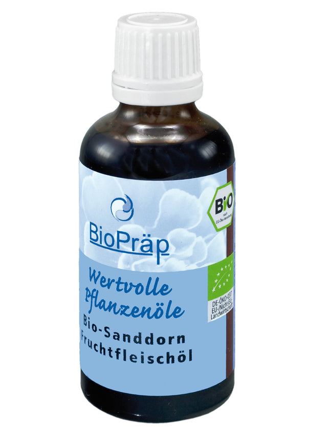 BioPräp ORGANIC Sea Buckthorn Oil from the Pulp | 50 ml | vegan and organic | cold-pressed | produced in Germany | certified production
