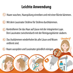 Original 3-in-1 Lausinator with box, including 2 hair clips | Lice comb and nit comb for children and adults made of metal