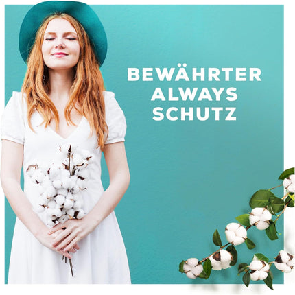 Always Ultra Women's Pads Size 1, Cotton Protection Normal, 66 sanitary pads with wings (3 x 22 pads), monthly pack, ultra-thin and super absorbent