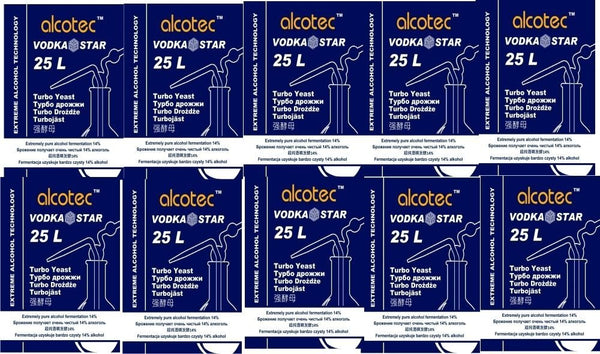 Alcotec Vodka Star 10 x 66g - Turbo yeast for fast fermentation - High - Adult - Powder - unflavored - 21 liters - Neutral alcohol - Store in a cool, dry place