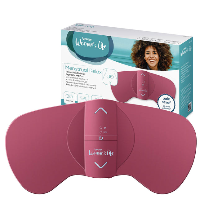 Beurer EM 50 Menstrual Relax, menstrual pad with TENS and heat function, for menstrual pain and endometriosis pain, clinically validated and natural relief, portable, battery-operated