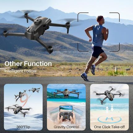 Drone with Camera for Adults, 1080P HD FPV Camera, Drone for Beginners with Altitude Hold, One Key Landing, 4 Way Obstacle Avoidance, Speed ​​Adjustment, Headless Mode, 3D Flips