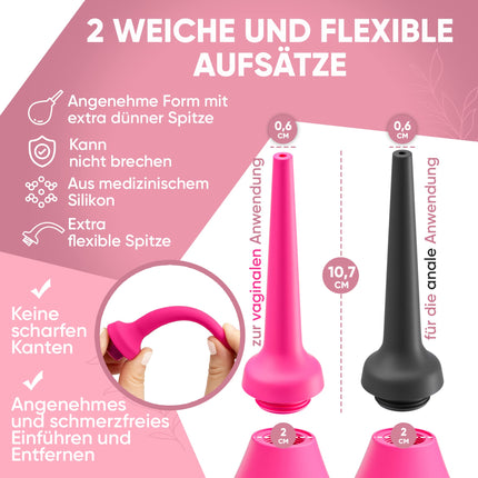 Long.Session® Enema for Colon Cleansing (240ml) SPECIAL PRICE, With anti-reflux function, Anal douche for women, Butt shower, Enemas for colon cleansing, Intimate douche