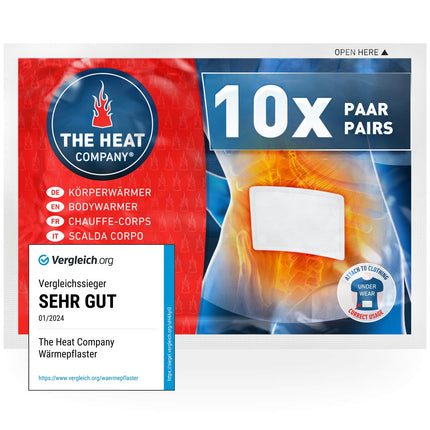 THE HEAT COMPANY Body Warmer - 10 Pieces - Heat Patches for Back &amp; Neck - EXTRA WARM - Body Warmer - Back Warmer - 12 Hours of Cozy Heat - Air Activated - Purely Natural