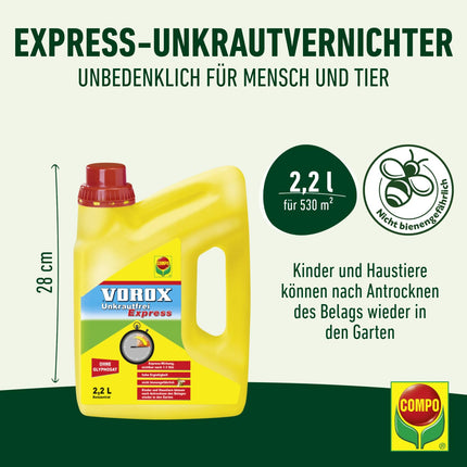 COMPO VOROX Weed-Free Express - 2.2L - Control of weeds on ornamental plants, fruit and vegetables, concentrate