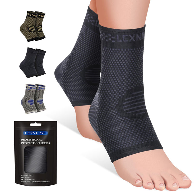2 Pack Ankle Brace, Professional Ankle Support for Women/Men Compression Socks Foot Brace for Plantar Fasciitis, Arthritis, Sprained Ankles, Achilles Tendon, Joint Pain, Sports
