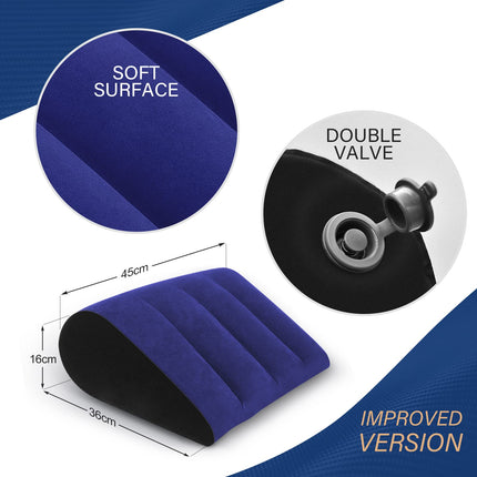 LuxoCare Inflatable Pillow Portable Wedge Pillow - Body Positioner, Lightweight Wedge Pillow for Sleeping, Leg Elevator, Use in Bed, Outdoor Foldable Side Sleeper Pillow