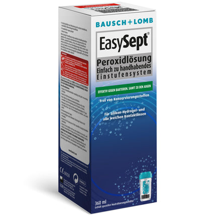 Bausch + Lomb EasySept Peroxide Solution Contact Lens Cleaner for soft contact lenses, preservative-free, with container, 1 x 360 ml