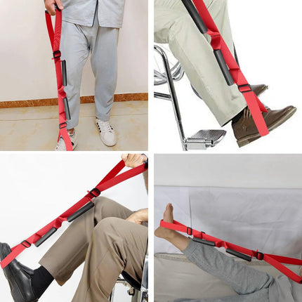 Rehabilitation leg lifting straps with stable design for easy mobility aid