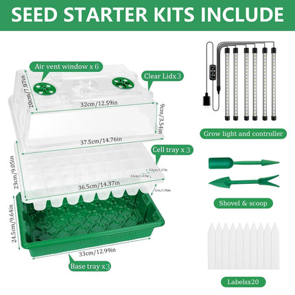 Greenhouse, 3PCS Growing Pots Growing Soil Greenhouse Small Growing Set Indoor Greenhouse 120 Cells Greenhouse Growing Set Grow Box With Plant Lamp For Plant Growth And Seed Germination