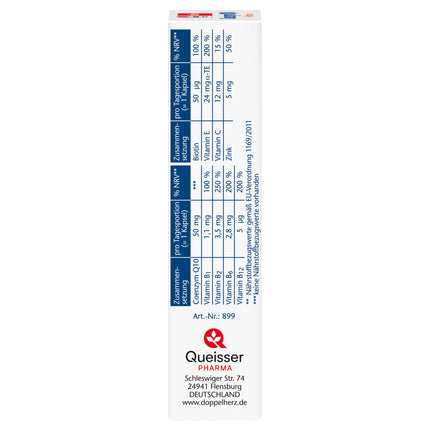 Doppelherz Coenzyme Q10 + B Vitamins - with zinc, vitamins B6, B12, and C to contribute to the normal function of the immune system - 30 Capsules (1 pack)