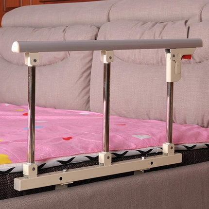AMSXNOO Bed Rail for Elderly, Fall Out Protection Bed Foldable Adult Safety Assisted Handle Protection Folding Bumper for Home Care in Hospital, 70x40cm (Color : Silver)
