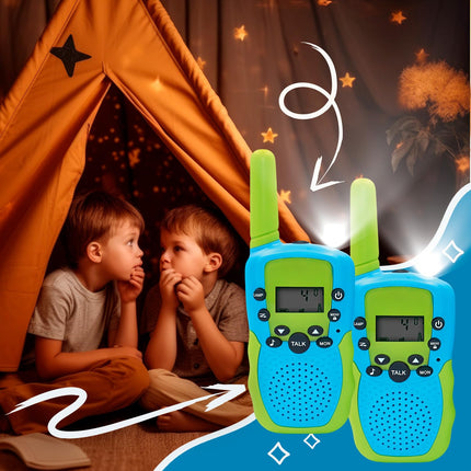 Maxlife Walkie Talkie Kids Blue-Green MXWT-200 - Secure 8 Channels - Walkie Talkie Set of 2 - Long-Range Walkie Talkie - Outdoor Games for Kids - Toys for Ages 3 and Up - Gifts for Kids