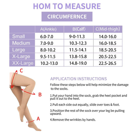 Evolyline Medical Compression Stockings, 20-30 mmHG Support Stockings for Women &amp; Men, Medical Class 2 Thigh Highs, Prevent Varicose Veins