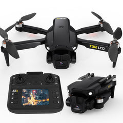 Toladrone TD12LCD Drone with Camera Drone with LCD Screen Remote Control Brushless Motor Drone Optical Flow Positioning Drones for Kids RC Quadcopter for Adults