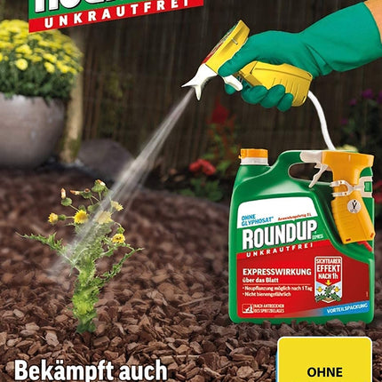 Roundup Weed Free Express, 3 liter spray system, ready-to-use spray for controlling weeds, grasses and moss