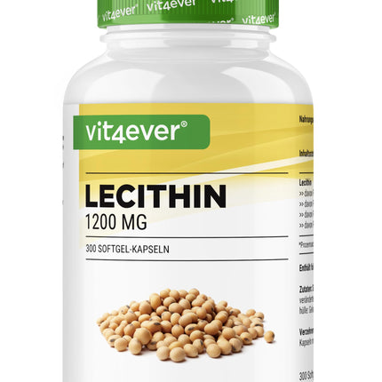 Lecithin 1200 mg - 300 Softgels - Premium: With phosphatides - Non-GMO soy lecithin - High dosage - Premium quality