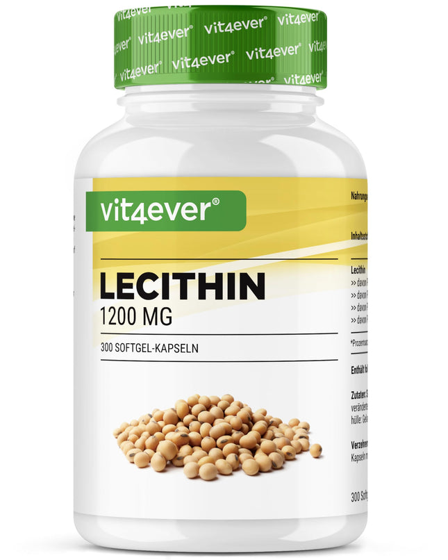 Lecithin 1200 mg - 300 Softgels - Premium: With phosphatides - Non-GMO soy lecithin - High dosage - Premium quality