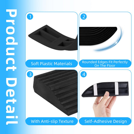 Door threshold ramp for robot vacuum cleaners, silicone threshold ramp for all robot vacuum cleaner accessories, robust construction and easy handling (black, 69 cm)