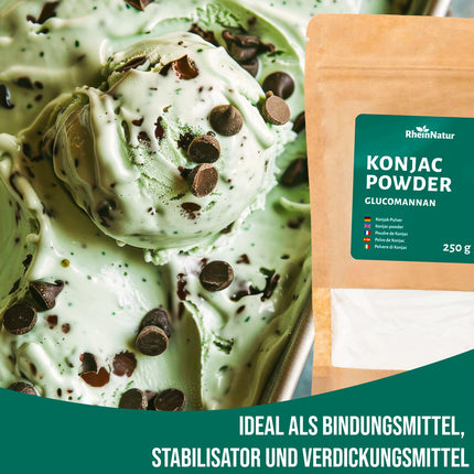 RheinNatur Konjac Powder 250 g - Glucomannan from the konjac root - Natural fiber, promotes satiety - Konjac flour as a binding agent and stabilizer