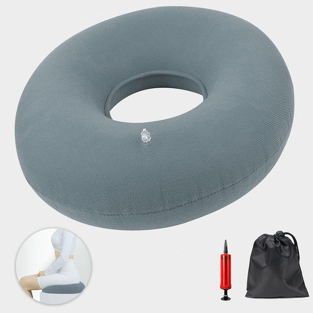 JHY Hemorrhoid Seat Cushion Polyester, Inflatable Seat Cushion, Orthopedic Round Cushion, for Hemorrhoids, Tailbone Pain, Pregnancy.