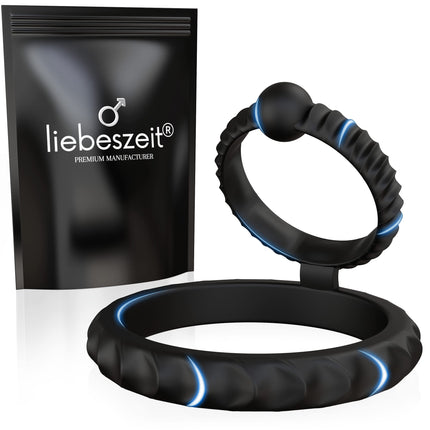 LIEBESZEIT© Penisring Dual - NEW 2025 - Innovative Cockring Penis Ring Sex Toy Penisring stretchable silicone - Cock Testicle Ring Extreme Potency Enhancement Erection Aid Sextoy Penis Rings for Men