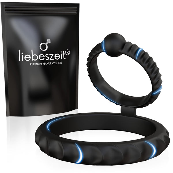 LIEBESZEIT© Penisring Dual - NEW 2025 - Innovative Cockring Penis Ring Sex Toy Penisring stretchable silicone - Cock Testicle Ring Extreme Potency Enhancement Erection Aid Sextoy Penis Rings for Men