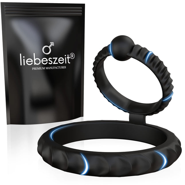 LIEBESZEIT© Penisring Dual - NEW 2025 - Innovative Cockring Penis Ring Sex Toy Penisring stretchable silicone - Cock Testicle Ring Extreme Potency Enhancement Erection Aid Sextoy Penis Rings for Men