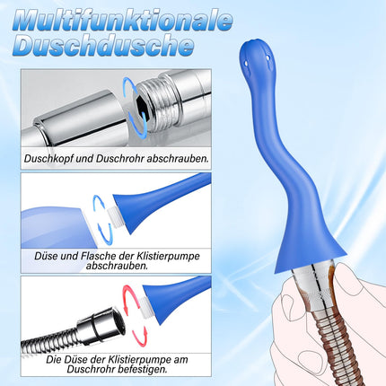 Anal douche for anal sex enema intimate shower for women - 300ml silicone anal douche for men and women with flexible enema shower nozzle, anti-backflow vaginal douche irrigator for colon irrigation anal douche