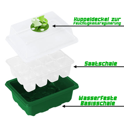 Jujey 4 Pack Mini Greenhouse and Growing Equipment, Grow Box, Indoor Greenhouse with Lid and Ventilation, Growing Kit Ideal for Plant Growth and Seed Germination Green
