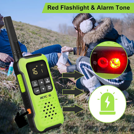 Retevis RT649P Walkie Talkie Waterproof, Floating Walkie Talkie IP67, 1200 mAh Rechargeable PMR Radio, SOS Alarm Walkie Talkie Set of 4 for Kayaking, Surfing, Fishing (4 Pack)