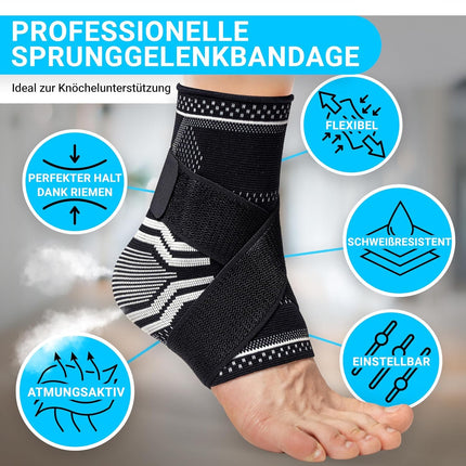 FIT MEDIC Ankle Brace | Professional Foot Brace Adjustable &amp; Flexible | Unisex Ankle Brace for Ankle Sports Football Achilles Tendon Ankle Protection Joint Pain Against Sprains