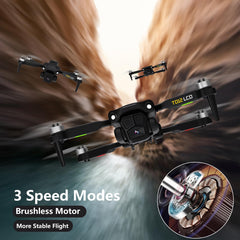 Toladrone TD12LCD Drone with Camera Drone with LCD Screen Remote Control Brushless Motor Drone Optical Flow Positioning Drones for Kids RC Quadcopter for Adults