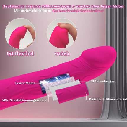 Dildo Vibrator Thrusting Function, 2 in 1 G-Spot Vibration for Women, Sex Toy for Women Couples Extreme, Realistic Silicone Anal Dildo, Budoli Erotic Sex Toy 10 Vibrations &amp; 3 Thrusts