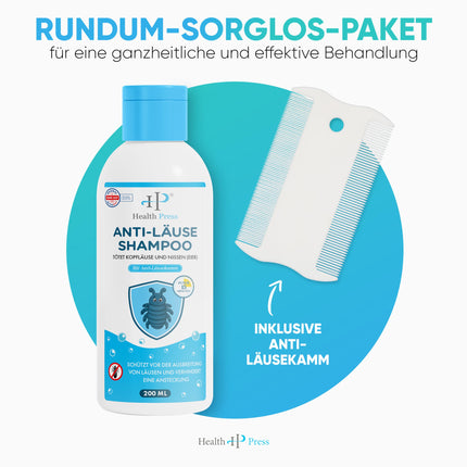 Anti-Lice Shampoo – 200 ml Value Pack – Lice Shampoo including Lice Comb – Lice Shampoo Family Pack for Adults and Children (Lice Shampoo, 200 ml)