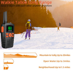 Retevis RA635 Walkie Talkie 4-pack, 16 channels, PMR446 license-free, long range, CTCSS/DCS, VOX, LED flashlight, walkie-talkies gifts for adults and children, skiing and outdoor activities