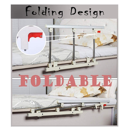 AMSXNOO Bed Rail for Elderly, Fall Out Protection Bed Foldable Adult Safety Assisted Handle Protection Folding Bumper for Home Care in Hospital, 70x40cm (Color : Silver)