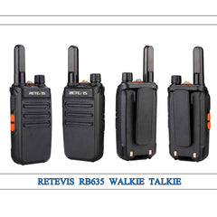 Retevis RB635 Two-Way Radio with Flashlight, PMR446 License-Free Radio, Long Range, Mini Two-Way Radio Set with USB Cable, Walkie-Talkies with VOX for Family Walks, Camping (Black, 2 Pack)