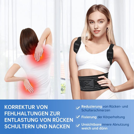 Back straightener, back support belt posture correction women men, posture correction belt, back posture corrector, adjustable posture trainer back belt for shoulder neck back support (36'-47')