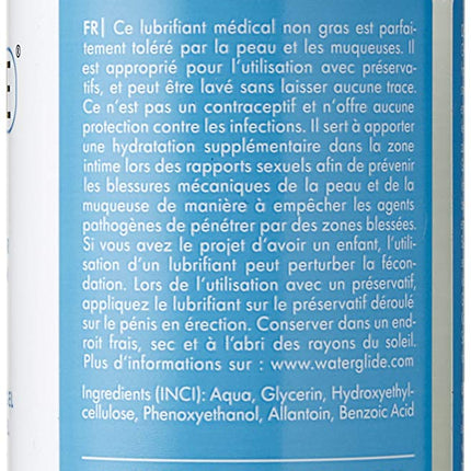 EIS Waterglide Feel lubricant, water-based lubricant with long-lasting effect, intimate gel for realistic sensations, transparent, 300 ml