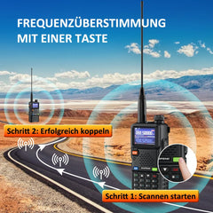 BAOFENG 5RM Dual Band Radio for UHF VHF Licensed Required Amateur Radio Powerful Handheld Radio Long Range 999 Channels FM Radio VOX DTMF Walkie Talkie with 2500mAh Battery