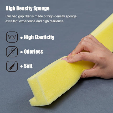 200 cm long rectangular bed gap filler, L-shaped headboard cushion, high-density foam, gap filler, mattress extender, double bed connector (7 cm gap)