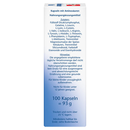 Doppelherz Amino Acids Vital - 12 protein building blocks, including all 9 essential amino acids, for athletes and physically active people - 100 capsules