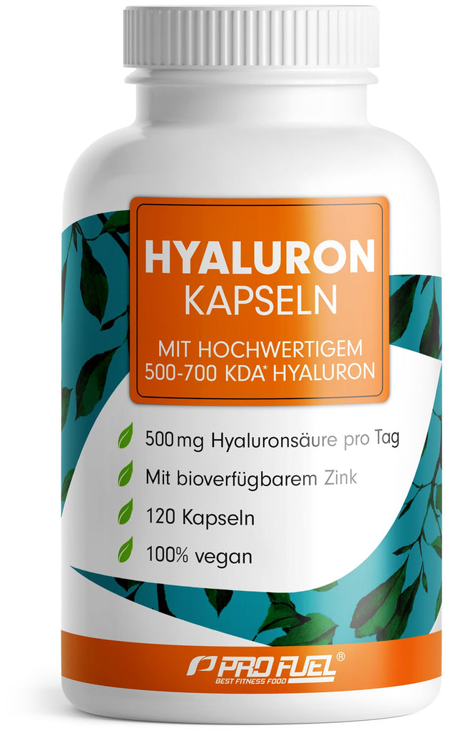 Hyaluron capsules 120x - optimally dosed with 500 mg hyaluronic acid per day - high-quality 500-700 kDa hyaluronic acid + 2 mg bioavailable zinc - laboratory-tested with certificate - 100% vegan