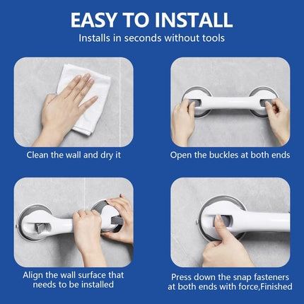 Grab handles for seniors 2 pieces, grab handle shower with strong hold suction cup handle, bathroom grab handle, stand-up aid suction handle, safety bar for shower bench