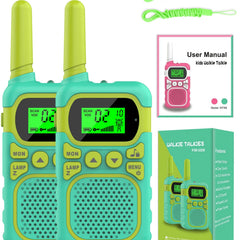 Walkie Talkie for Kids - Maximum range of 3 km. Christmas and birthday gifts for boys and girls aged 3, 4, 5, 6, 7, 8. Family games for indoors and outdoors. (Green)